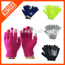 Fashion acrylic custom winter knitted gloves for texting